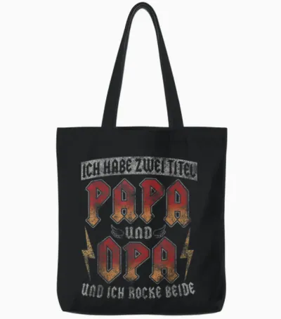 Vintage Großvater Spruch Ich Habe Zwei Titel Papa Und Opa Tote Bags - Black
