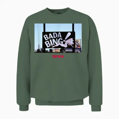 The Sopranos Bada Bing Club Papl2594 Unisex Sweatshirt - Military Green