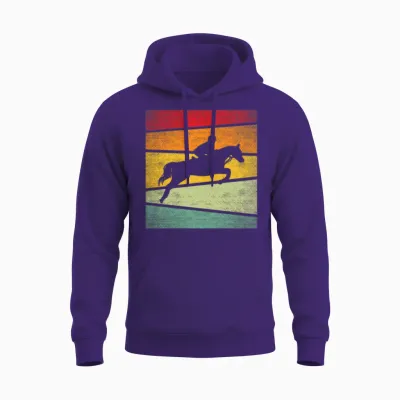 Horse Retro Unisex Hoodie - Purple