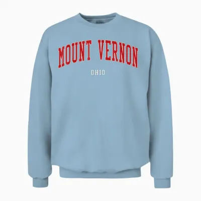 University Style Mount Vernon Ohio College Unisex Sweatshirt - Light Blue