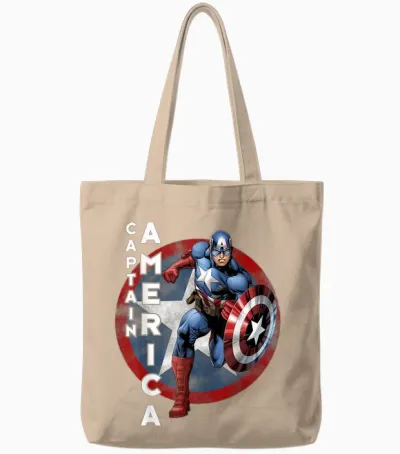 Marvel Avengers Vintage Captain America Avengers Icon T-Shirt Small Tote Bags - Natural
