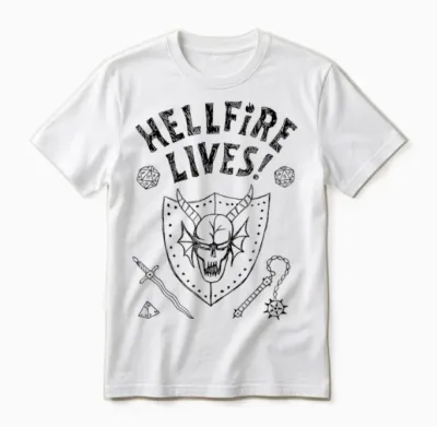 Stranger Things Hellfire Lives! Unisex T-Shirt - White