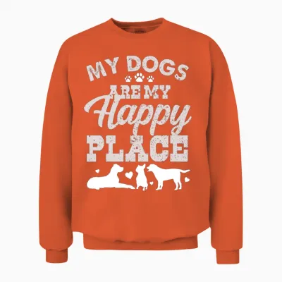 Happiness Is My Dogs Unisex Sweatshirt - Orange