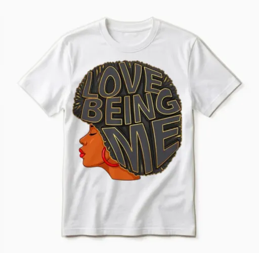 Love Being Me Afro Empowerment Unisex T-Shirt in White