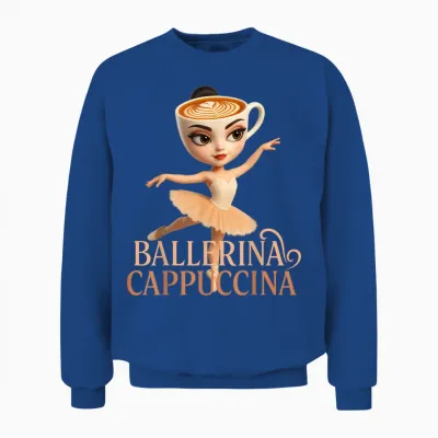 Ballerina Cappuccino Brainrot Unisex Sweatshirt - Royal