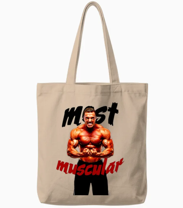 Gym Shirt, Most Muscular Pump Cover,gym Lover Gift Tote Bags in Natural