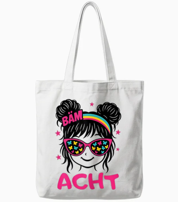 Geburtstagsshirt 8 Jahre Mädchen Geschenk – Bäm Acht Tote Bags in White