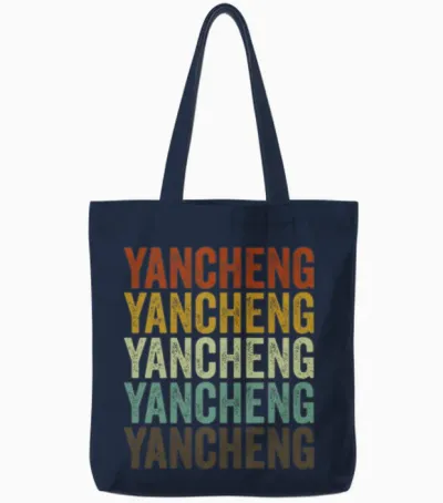 Yancheng China Retro Vintage Tote Bags - Navy