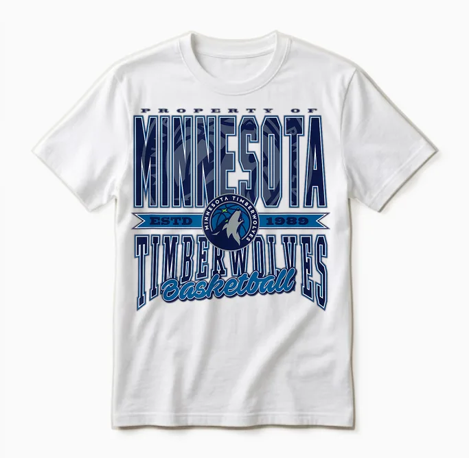 Nba Minnesota Timberwolves Nonstop-Action Unisex T-Shirt in White