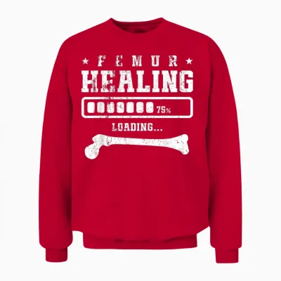 Femur Healing Loading Unisex Sweatshirt - Red