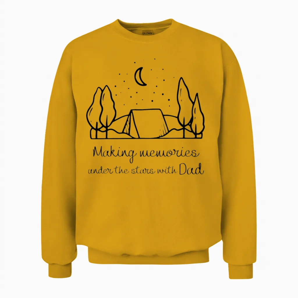 Camping with Dad Unisex Sweatshirt in Gold