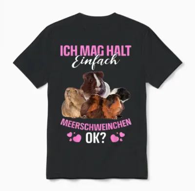 Ich Mag Halt Einfach Meerschweinchen Ok? Guinea Pig Unisex T-Shirt - Black