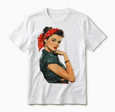 Retro Rosie Rockabilly T-Shirt, White Unisex T-Shirt - White