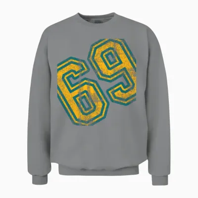 Number 69 - Number Sixty Nine Vintage, Retro Unisex Sweatshirt - Sport Grey