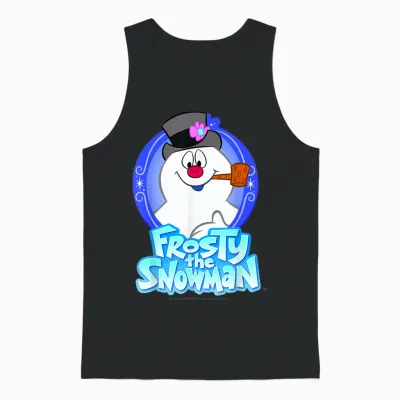 Frosty the Snowman Portrait Logo Unisex Tank Top - Black