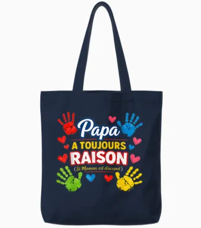 Gift Dad Always Reason Father's Day Original Children Tote Bags - Navy