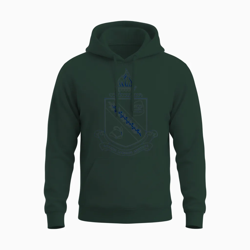 Dliflc Crest Navy Blue Unisex Hoodie in Forest