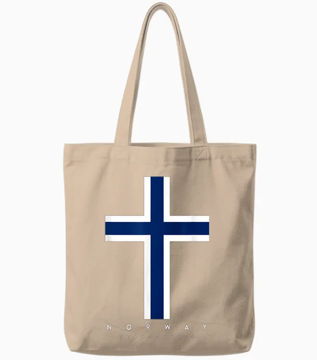 Norway Scandinavia Norwegian Flag Norge Norwayan Noreg Tote Bags in Natural