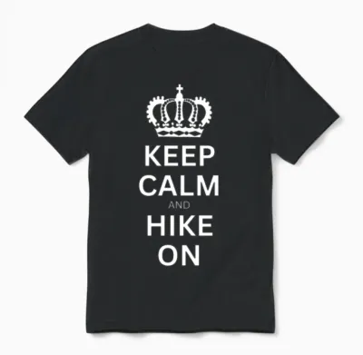 Keep Calm and Hike On Unisex T-Shirt - Black