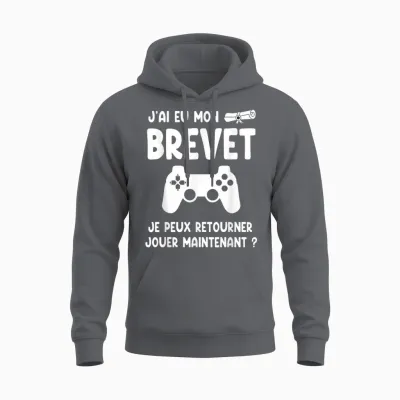 Réussite Diplôme Brevet Collège Gamer Jeux Vidéos Gaming Unisex Hoodie - Charcoal