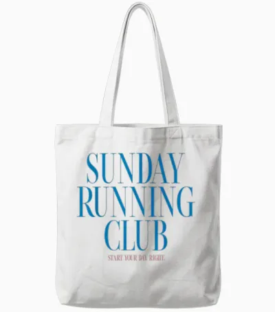 Sunday Running Club, Jogging, Sport, Gesundheit Tote Bags - White