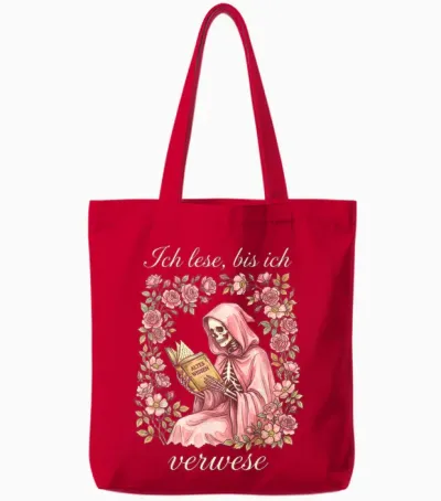 Ich Lese Bis Ich Verwese Bücherwurm Lesen Tote Bags - Red