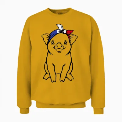 Cochon Avec Drapeau Français France Unisex Sweatshirt - Gold