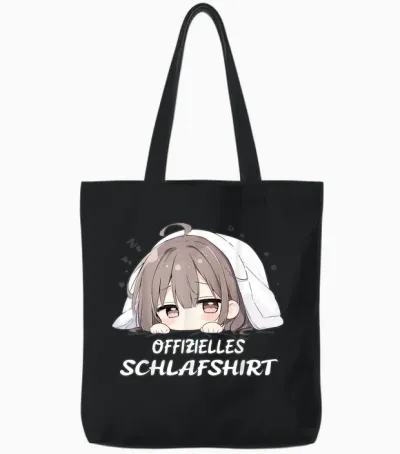 Offizielles Anime Schlafshirt, Kawaii Manga Pyjama Nachthemd Tote Bags - Black