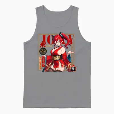Waifu Sexy Anime Girl Model Cover Page Japanischer Stil Unisex Tank Top - Sport Grey