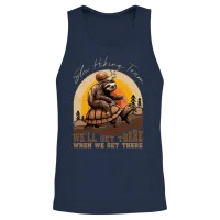 Slow Hiking Team - Funny Snail Sloth Tortoise Hike Unisex Tank Top - Navy – 2