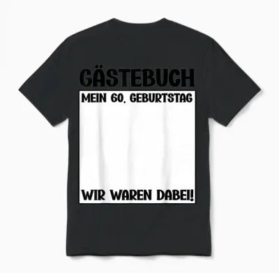 60. Geburtstag 60 Jahre Alt Gästebuch Geburtstagsfeier Unisex T-Shirt - Black