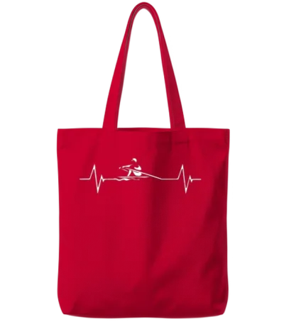 Rowing Heartbeat Love Tote Bags - Red