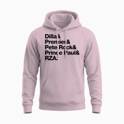 J Dilla Premier Pete Rock Prince Paul Rza Helvetic Unisex Hoodie - Light Pink