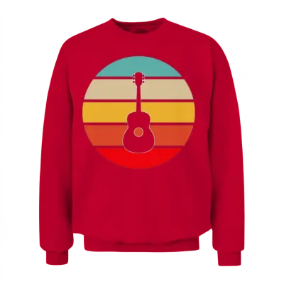 Guitar Retro Unisex Sweatshirt - Red