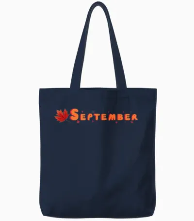 Autumnal September Outdoor Design Tote Bags - Navy
