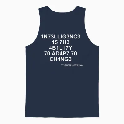 Stephen Hawking Quotes Geek Unisex Tank Top - Navy