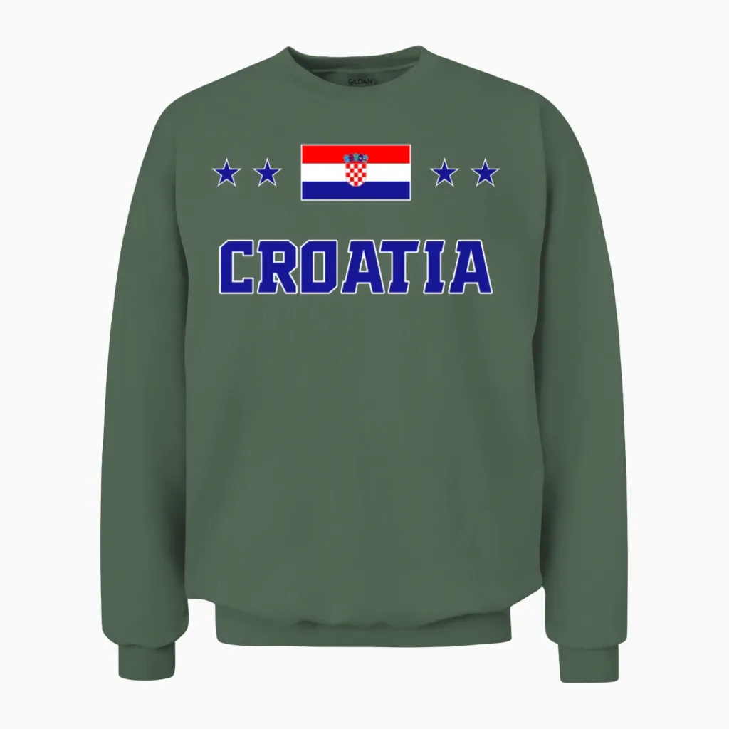 Croatia Unisex Sweatshirt in Military Green