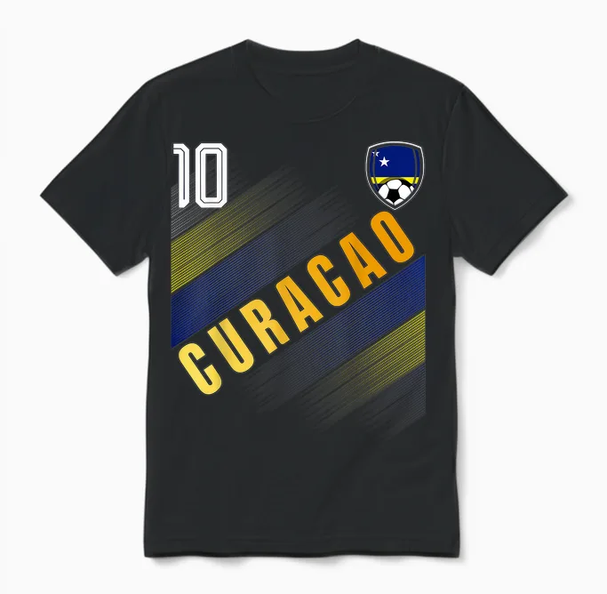 Curacao Flag Curacaoan Pride Lovers Unisex T-Shirt in Black