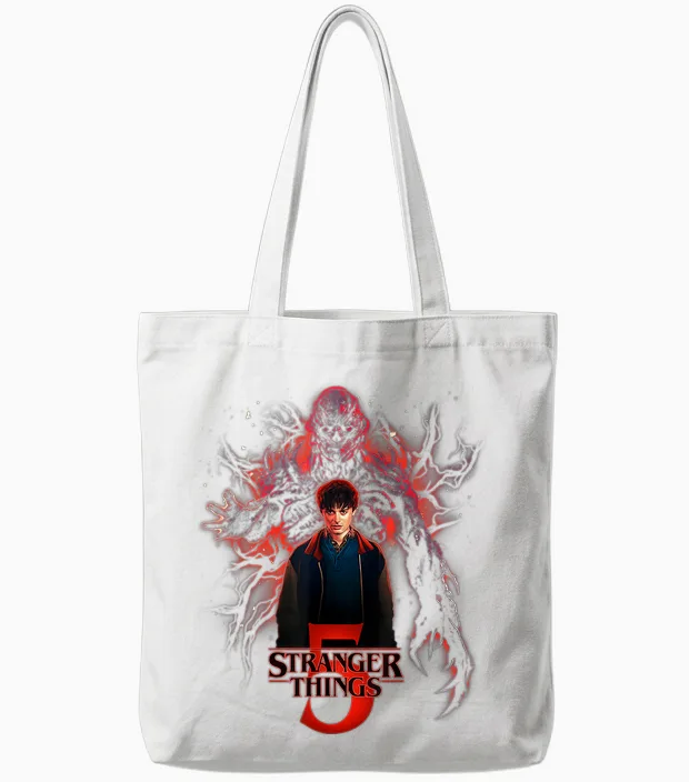 Stranger Things Will Versus Vecna Officially Licensed Tote Bags in White
