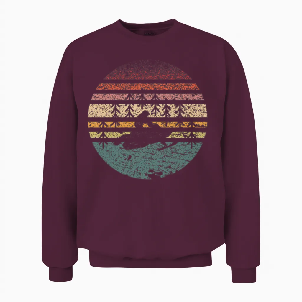 Snowmobiling Retro Unisex Sweatshirt in Maroon