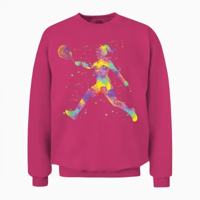 Tennis Mädchen Tennisspielerin Unisex Sweatshirt - Heliconia
