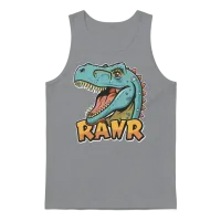 Dino Rawr Unisex Tank Top - Sport Grey – 1