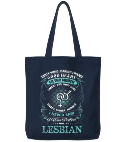 Dirty Mind, Caring Friend Good Heart Filthy Mouth Tote Bags - Navy