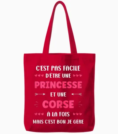 Origin Super Corsica Funny Girl Princess Corsica T-Shirt, Black, Female X-Small Tote Bags - Red