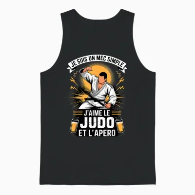 Je Suis Un Mec Simple Jaime Le Judo Et Lapero Unisex Tank Top - Black