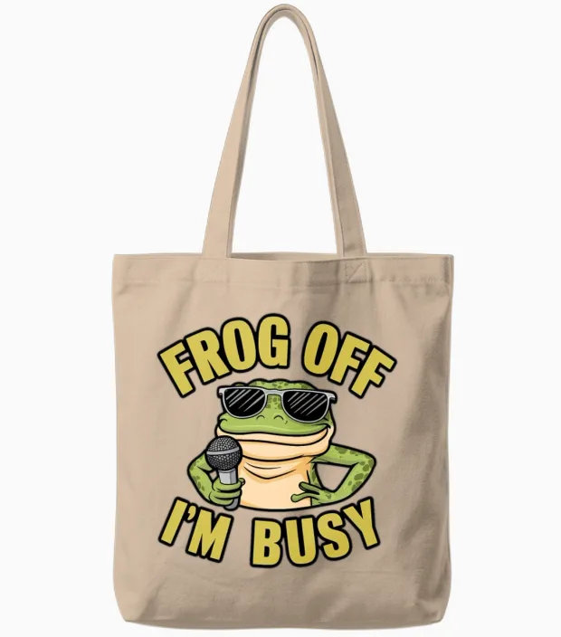 Frog off I'm Busy - Reptiles & Exotics Tote Bags in Natural