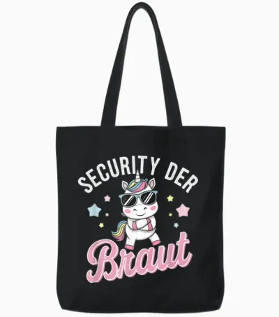 Security Der Braut Lustiges Jga Einhorn Tote Bags - Black