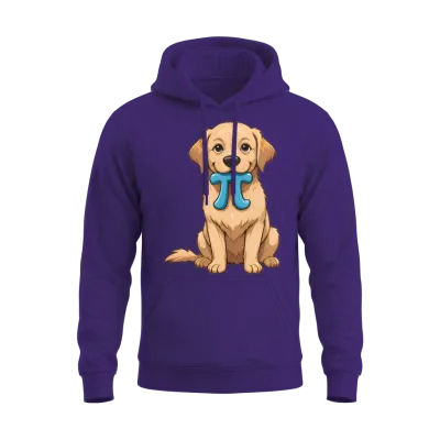 Pi Day Dog with Pi Symbol Math Nerd Unisex Hoodie - Purple