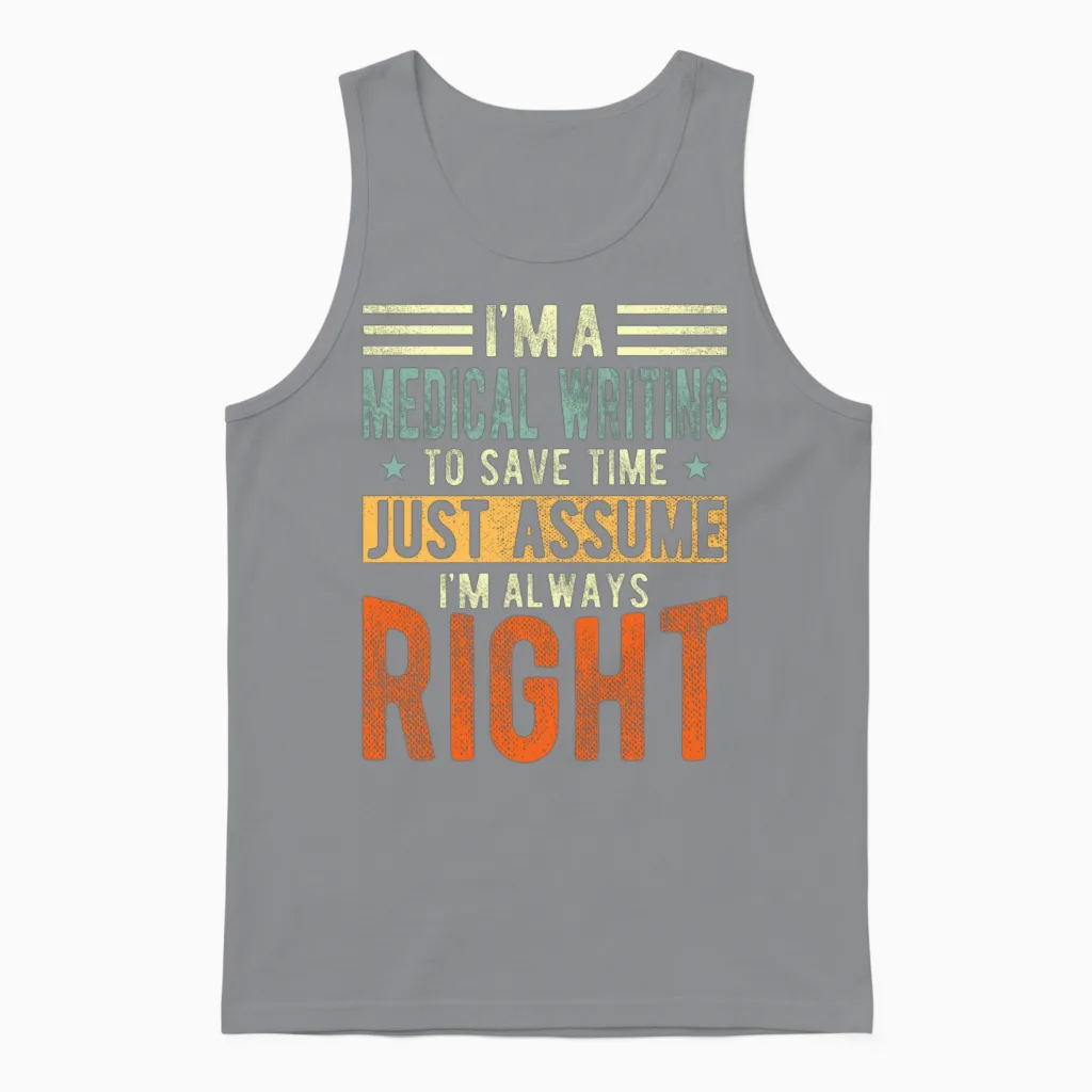 Medical Writing Unisex Tank Top in Sport Grey