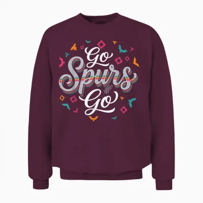 Go Spurs Go Basketball Season Game Day Basketball Fan Unisex Sweatshirt - Maroon